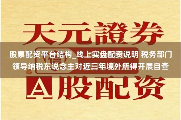 股票配资平台结构_线上实盘配资说明 税务部门领导纳税东说念主对近三年境外所得开展自查