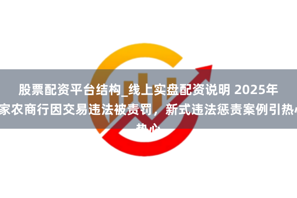 股票配资平台结构_线上实盘配资说明 2025年9家农商行因交易违法被责罚，新式违法惩责案例引热心